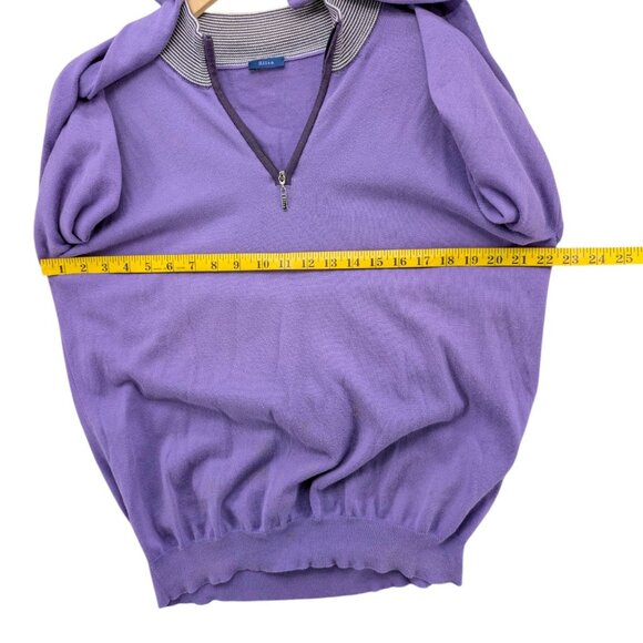 Altea 1/4 Zip Sweater Mens Purple Long Sleeve Pullover Made in Italy Size L - Picture 7 of 9
